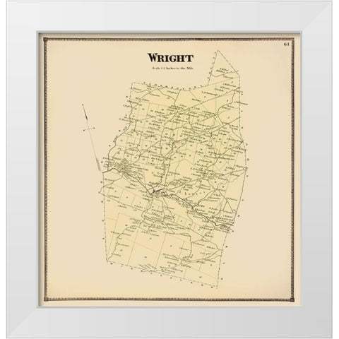 Wright New York Landowner - Stone 1866 White Modern Wood Framed Art Print by Stone