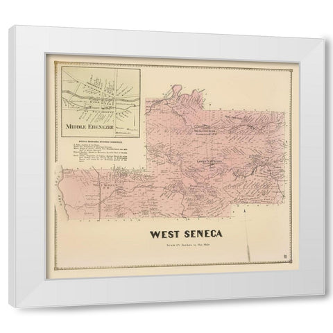West Seneca New York Landowner - Stone 1866 White Modern Wood Framed Art Print by Stone