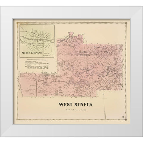 West Seneca New York Landowner - Stone 1866 White Modern Wood Framed Art Print by Stone