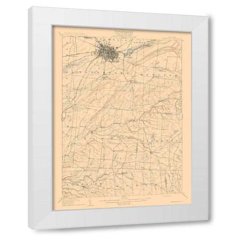 Watertown New York Quad - USGS 1909 White Modern Wood Framed Art Print by USGS