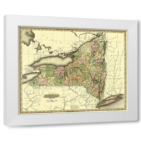 New York - Tanner 1819 White Modern Wood Framed Art Print by Tanner