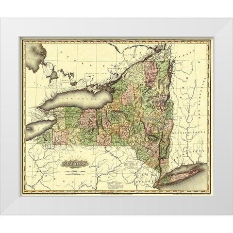 New York - Tanner 1819 White Modern Wood Framed Art Print by Tanner