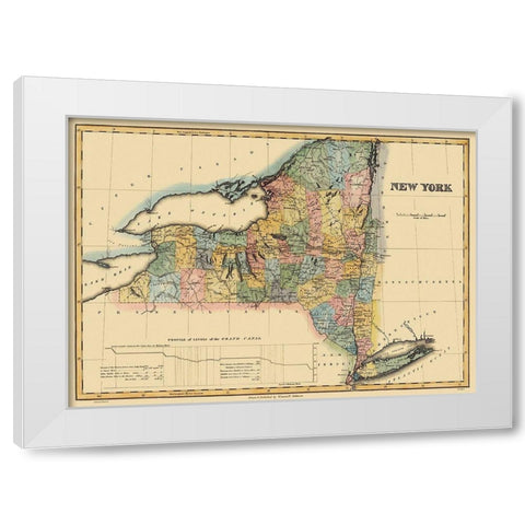 New York - Lucas 1823 White Modern Wood Framed Art Print by Lucas