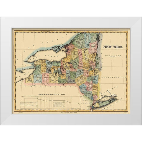 New York - Lucas 1823 White Modern Wood Framed Art Print by Lucas