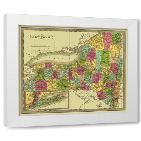 New York - Greenleaf 1840 White Modern Wood Framed Art Print by Greenleaf