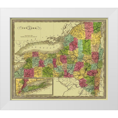 New York - Greenleaf 1840 White Modern Wood Framed Art Print by Greenleaf