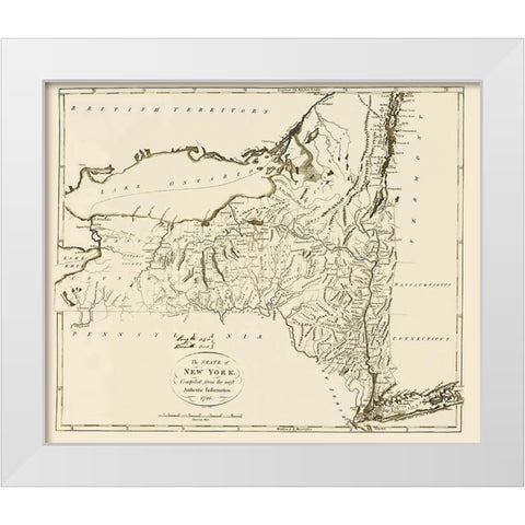 New York - 1796 White Modern Wood Framed Art Print by Moft