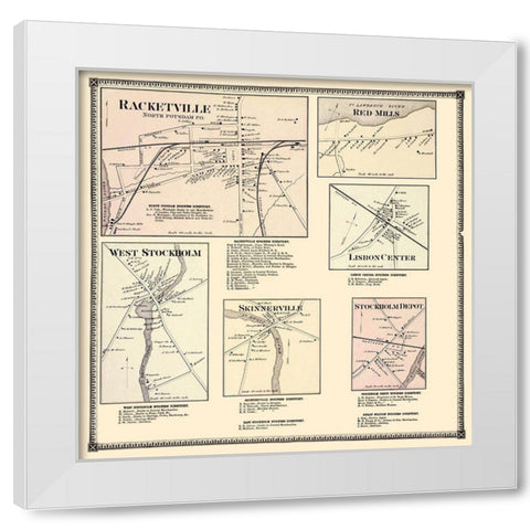 Red Mills Racketville Lisbon Stockholm White Modern Wood Framed Art Print by Beers