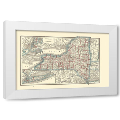 New York - Rathbun 1893 White Modern Wood Framed Art Print by Rathbun