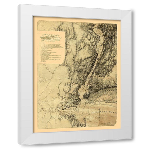 New York - Howe 1776  White Modern Wood Framed Art Print by Howe
