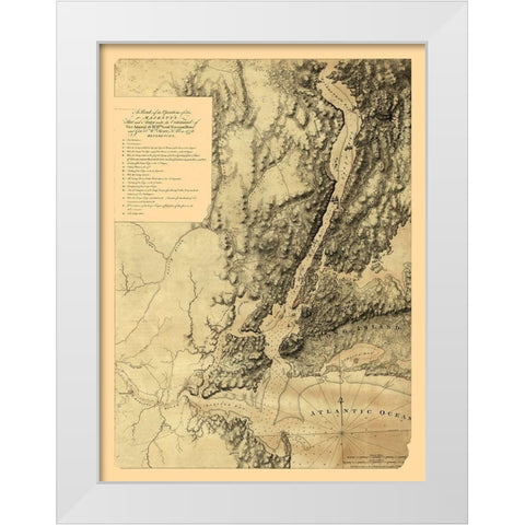 New York - Howe 1776  White Modern Wood Framed Art Print by Howe