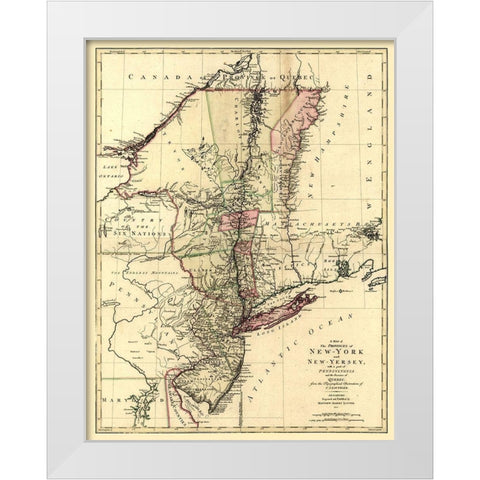 New York - Lotter 1777  White Modern Wood Framed Art Print by Lotter