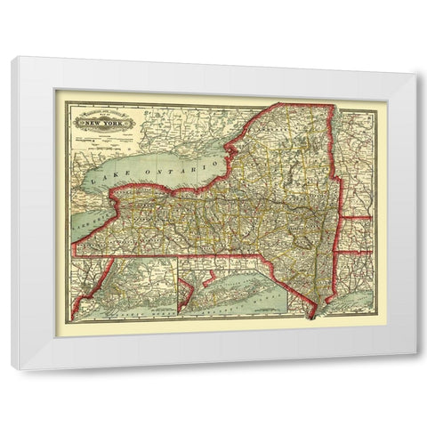 New York - Craig 1888  White Modern Wood Framed Art Print by Craig