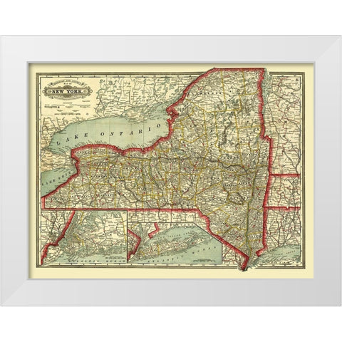 New York - Craig 1888  White Modern Wood Framed Art Print by Craig