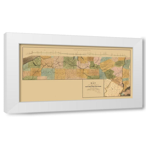 New York - Wright 1834  White Modern Wood Framed Art Print by Wright