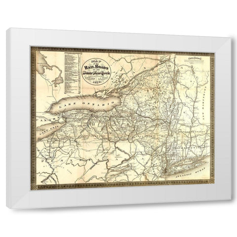 New York Railroads - Richmond 1870  White Modern Wood Framed Art Print by Sweet