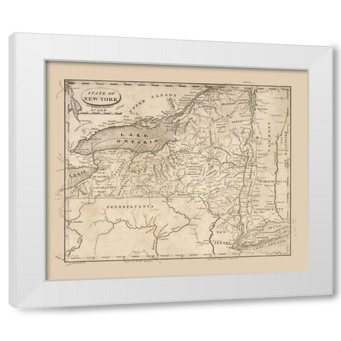 New York - Spafford 1813  White Modern Wood Framed Art Print by Spafford