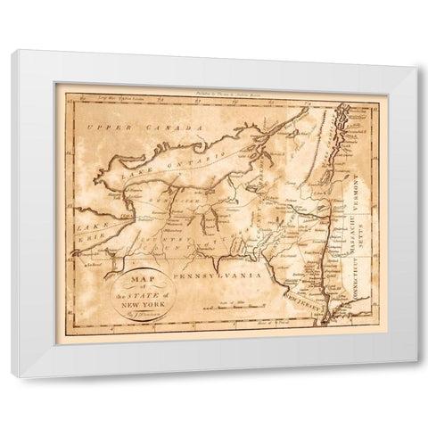 New York - Denison 1796  White Modern Wood Framed Art Print by Denison