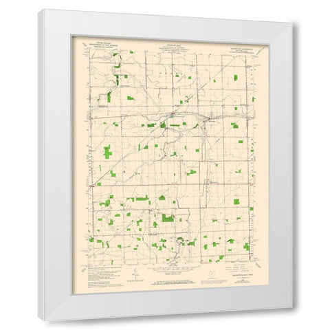 Assumption Ohio Quad - USGS 1960 White Modern Wood Framed Art Print by USGS