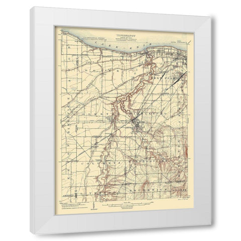 Berea Ohio Quad - USGS 1904 White Modern Wood Framed Art Print by USGS