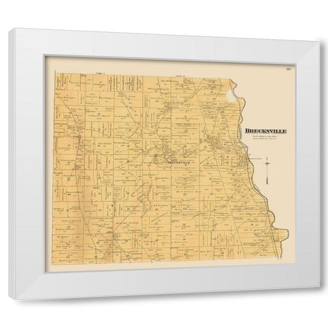 Brecksville Ohio Landowner - Cram 1892 White Modern Wood Framed Art Print by Cram