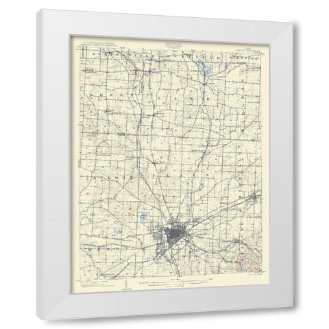Canton Ohio Quad - USGS 1903 White Modern Wood Framed Art Print by USGS