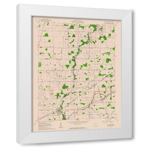 Caledonia Ohio Quad - USGS 1961 White Modern Wood Framed Art Print by USGS