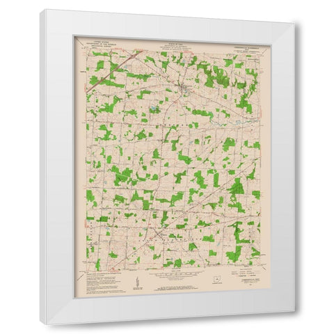 Chesterville Ohio Quad - USGS 1961 White Modern Wood Framed Art Print by USGS