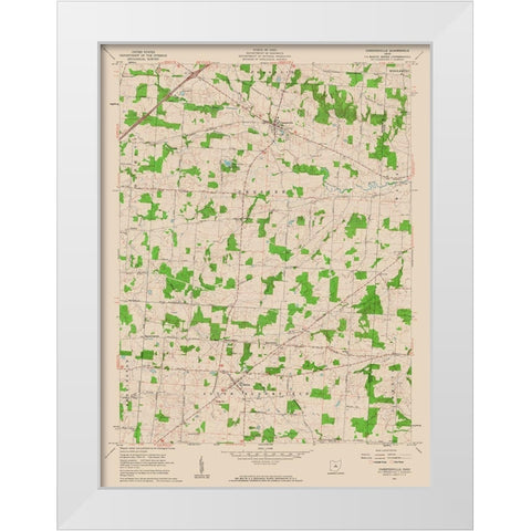 Chesterville Ohio Quad - USGS 1961 White Modern Wood Framed Art Print by USGS