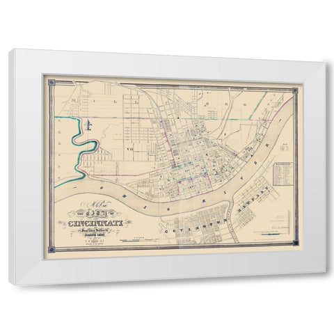 Cincinatti Ohio - Haviland 1838 White Modern Wood Framed Art Print by Haviland