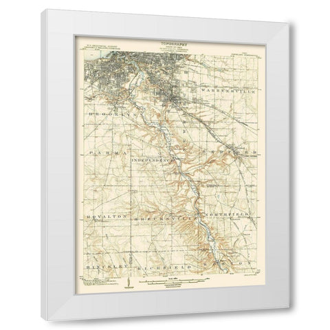Cleveland Ohio Quad - USGS 1903 White Modern Wood Framed Art Print by USGS