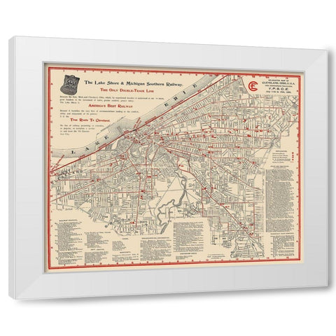 Cleveland Ohio Railways - Stranahan Co 1894 White Modern Wood Framed Art Print by Stranahan