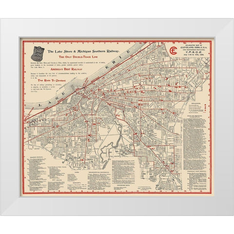 Cleveland Ohio Railways - Stranahan Co 1894 White Modern Wood Framed Art Print by Stranahan