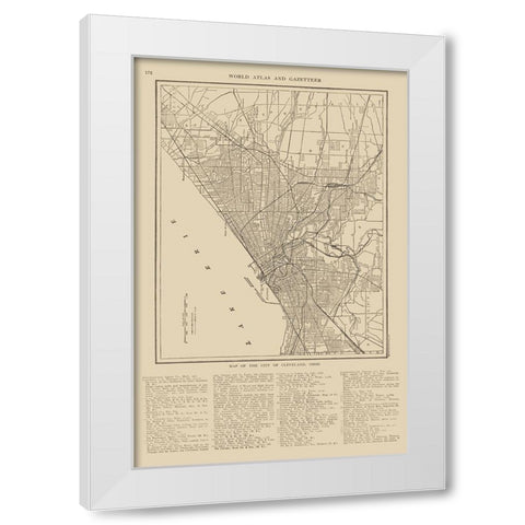 Cleveland  Ohio - Reynold 1921 White Modern Wood Framed Art Print by Reynold