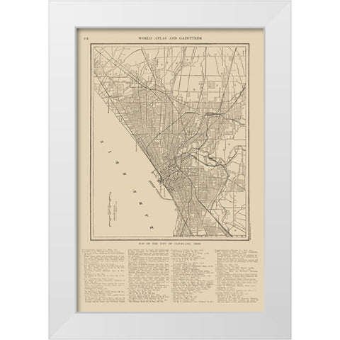 Cleveland  Ohio - Reynold 1921 White Modern Wood Framed Art Print by Reynold