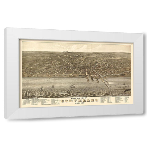 Cleveland Ohio - Stoner 1877  White Modern Wood Framed Art Print by Stoner