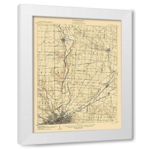 Dayton Ohio Quad - USGS 1906 White Modern Wood Framed Art Print by USGS