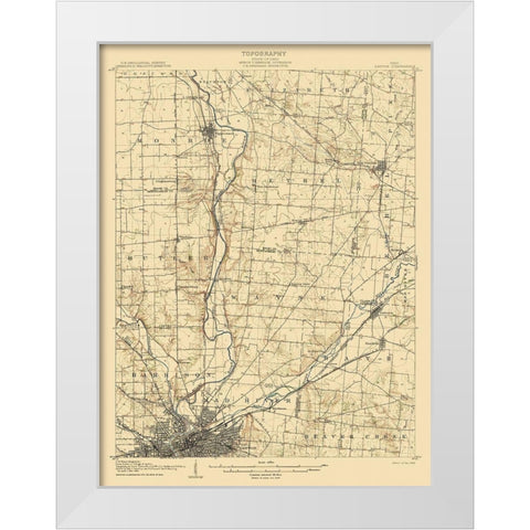 Dayton Ohio Quad - USGS 1906 White Modern Wood Framed Art Print by USGS