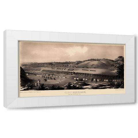 Camp Dennison Ohio - Gibson 1860 White Modern Wood Framed Art Print by Gibson