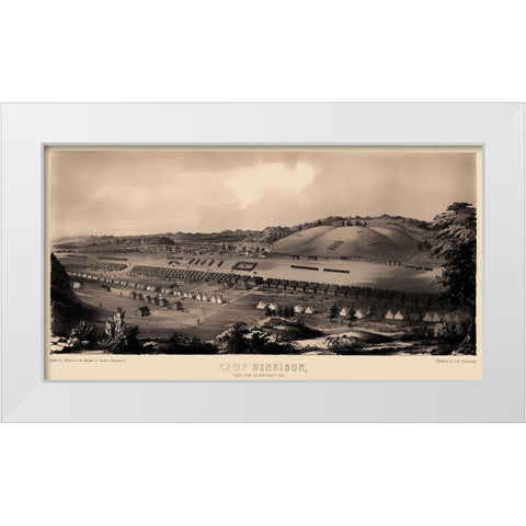 Camp Dennison Ohio - Gibson 1860 White Modern Wood Framed Art Print by Gibson