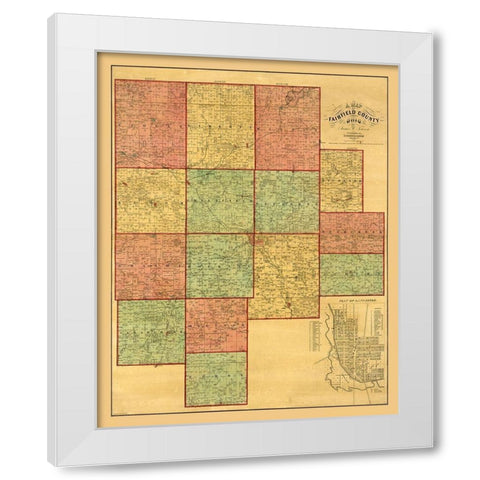 Fairfield County Ohio - Touson 1848  White Modern Wood Framed Art Print by Touson