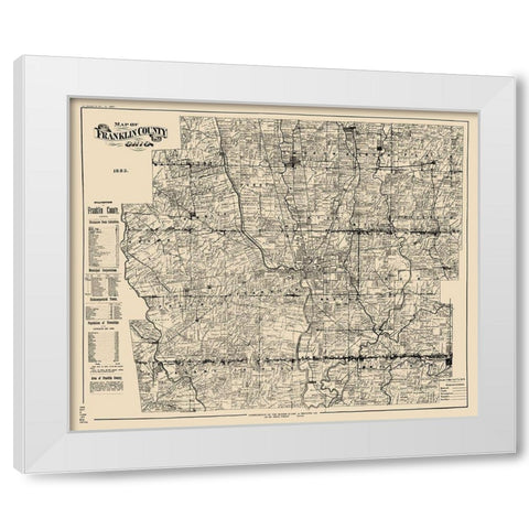 Franklin Ohio Landowner - Boehm 1883 White Modern Wood Framed Art Print by Boehm