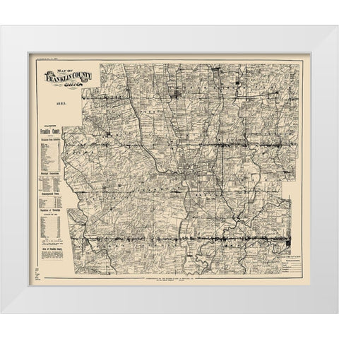 Franklin Ohio Landowner - Boehm 1883 White Modern Wood Framed Art Print by Boehm
