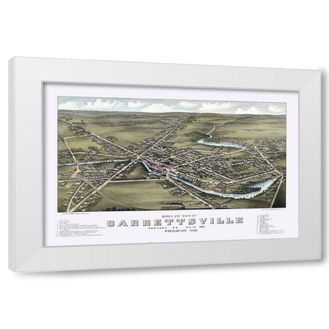 Garrettsville Ohio - Stoner 1883  White Modern Wood Framed Art Print by Stoner