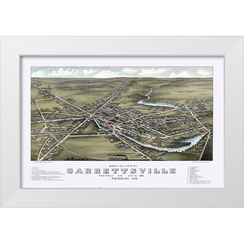 Garrettsville Ohio - Stoner 1883  White Modern Wood Framed Art Print by Stoner