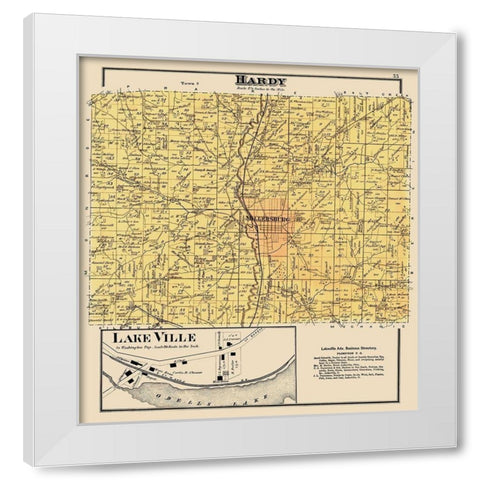 Hardy Ohio Landowner - Cring 1875 White Modern Wood Framed Art Print by Cring