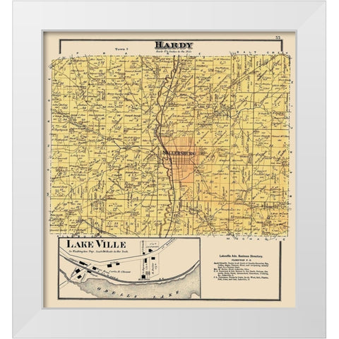 Hardy Ohio Landowner - Cring 1875 White Modern Wood Framed Art Print by Cring