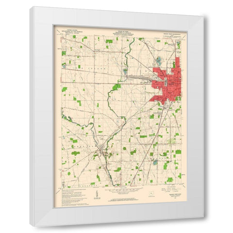 West Marion Ohio Quad - USGS 1961 White Modern Wood Framed Art Print by USGS