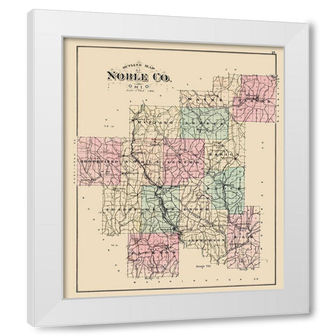 Noble Ohio - Wall 1876 White Modern Wood Framed Art Print by Wall