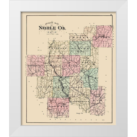 Noble Ohio - Wall 1876 White Modern Wood Framed Art Print by Wall